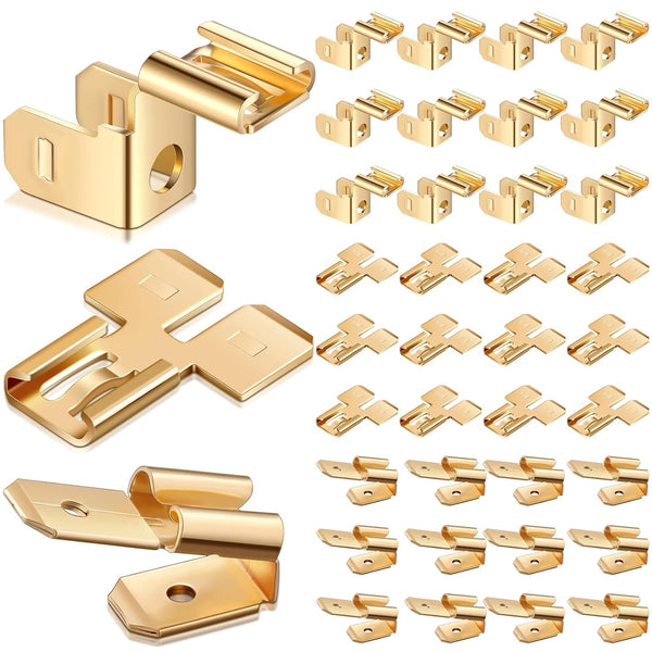 36 Pieces Electrical Spade Connectors, 12 Pcs Piggyback, 1/4" 2 Male and 1 Female Tabs