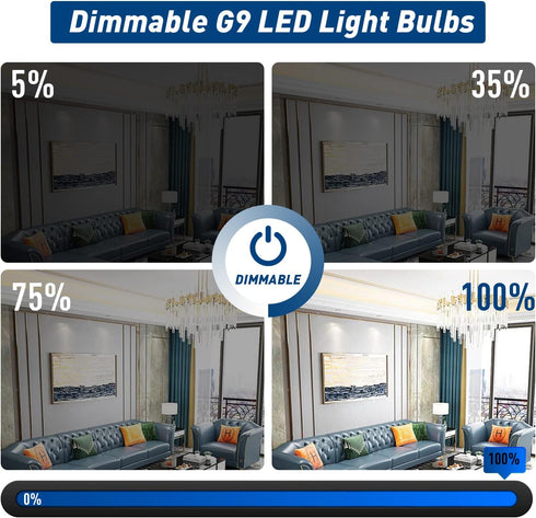 G9 Dimmable Bulb 3W 6000K,40W 60W G9 Bulb 350 120V No-Flicke,10-Pack LED Light Daylight White Halogen Equivalent, LM AC