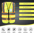 7 AYKRM Security Vest for Men Women Pockets High Visibility Reflective Safety Vest Front Zipper Meets ANSI/ISEA
