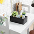 DRASTAR Wooden Mail Organizer with 3 Slots, Black Countertop Mail Holder, Desktop Sorter for Home Office Accessories