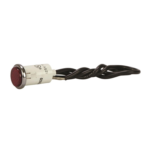 NSI-79750LW Round Indicator Light, Non Replacable Lamps, Red, 0.5" Panel Cutout, Chrome Bezel