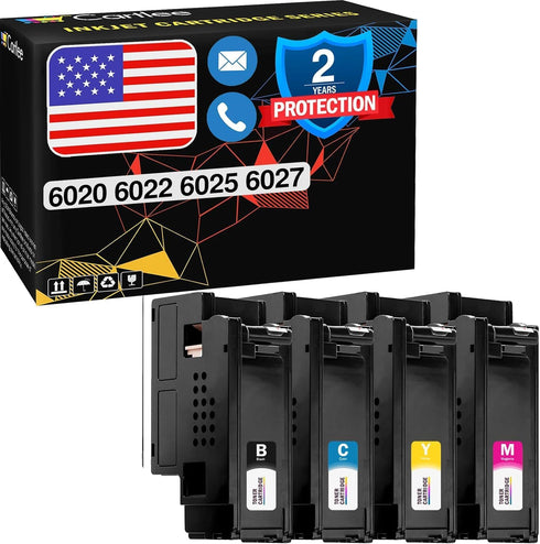 Cartlee Compatible Ink Cartridge Replacement for Xerox Workcentre 6027 106r02759 Black Toner (1 Black, 1 Cyan, 1