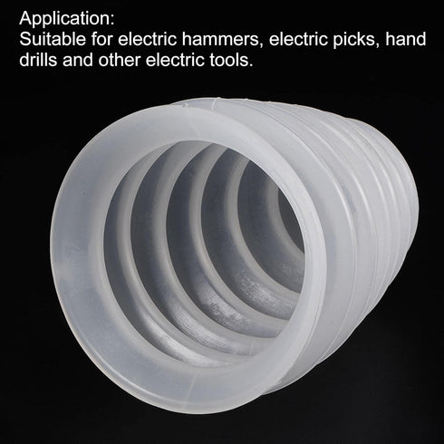 uxcell 5 Pcs Rubber Drill Dust Cover Collector for Electric Hammer Impact Drill Accessories, White