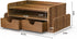 HZE Wooden Desk Organizer with Drawers, Rustic 3-Tier Desktop Organizer, Desktop Drawers with 2 Side Mail Sorting Slots