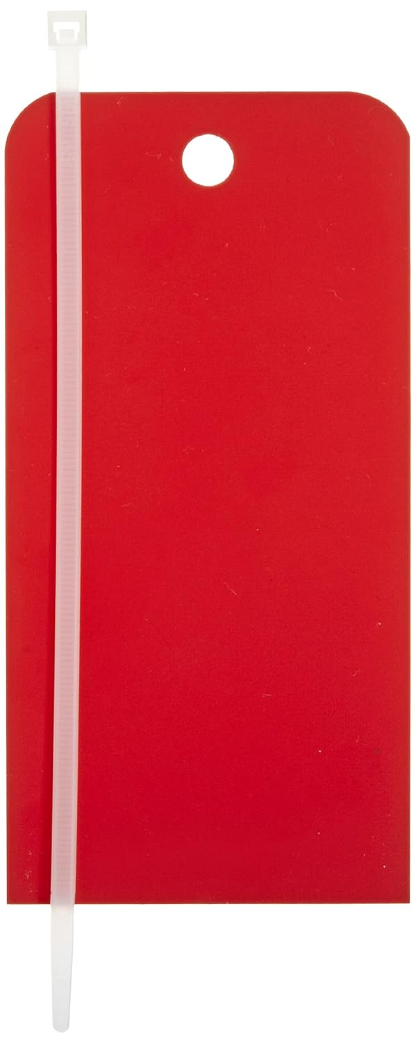 NMC RPT157 Blank Accident Prevention Tag, 3" Width x 6" Height, Unrippable Vinyl, Red, Pack of 25