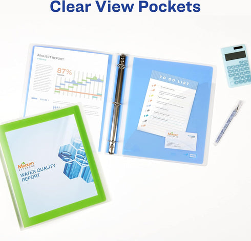 Avery Flexi-View 3 Ring Binder, 1 Inch Round Rings, 1 Blue Binder (17607)