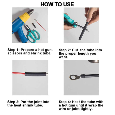 2 Pcs 1/2 inch 3:1 Waterproof Heat Shrink Tubing Kit, Large Marine Dual Wall Adhesive Shrinkable Tube