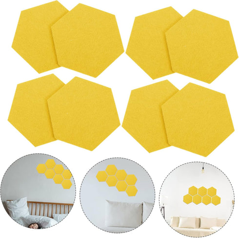 MAGICLULU 12 Pcs Felt Backdrop Wall Sticker Pin Board, Self-adhesive Black Cork Board for Home Decor