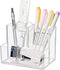 Clear Acrylic Pen Holder, Desk Organizer for Makeup Brushes, Acrylic Desk Accessories for Office, School, Home Supplies