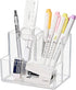 Clear Acrylic Pen Holder, Desk Organizer for Makeup Brushes, Acrylic Desk Accessories for Office, School, Home Supplies