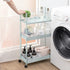 KINGRACK 3-Tier Rolling Utility Cart with Wheels, Metal Slim Storage Organizer for Kitchen, Office, Bathroom, Mint Green