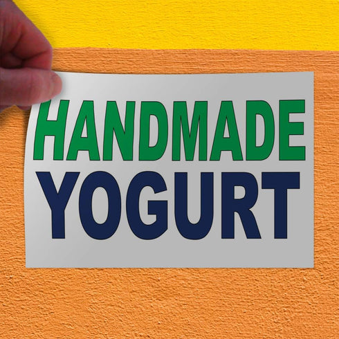 Fastasticdeals 36x24Inches Decal Stickers Multiple Sizes Handmade Yogurt Green Blue Bar Restaurant Food Industrial