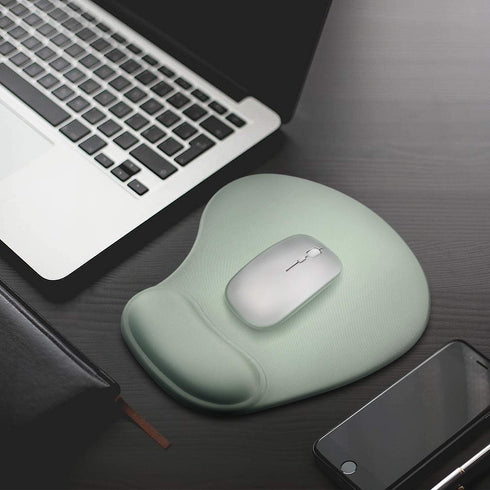 JSD Gel Mouse Pad with Wrist Support, 10.00×9.25×1.3 inches, 1 Pack, Green