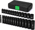 29 1/4-Inch 12-Point Set, 4-15mm 1/4"-1/4" TecoTek Pieces Drive Shallow and Deep Impact Socket CR-V, Metric, Drill
