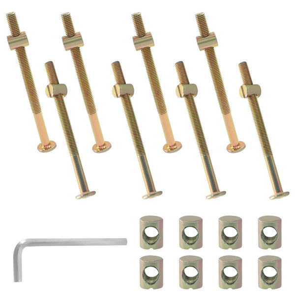 Murtenze 8-Pack M8 X 110mm Bunk Bed Bolts Coloured Zinc, Hex Drive Socket