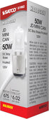 S1982 120V 50-Watt T4 Bulb, Satco DC Bayonet Base Light Halogen Frosted