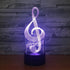 Warm Light 3D 7 Music Note Night Light, Colors Changing Optical Illusion Touch Table Desk Lamp, Perfect Gifts for Kids