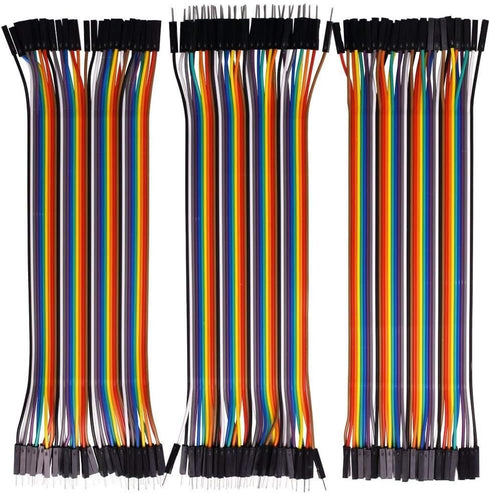 120pcs Multicolored Dupont Wire 40pin M/F, 40pin M/M, 40pin F/F Breadboard Jumper