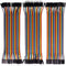 120pcs Multicolored Dupont Wire 40pin M/F, 40pin M/M, 40pin F/F Breadboard Jumper