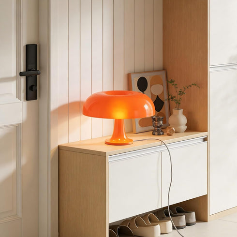13.8 Inch 3 Retro Orange Mushroom Table Lamp, Color Change, Mid-Century Modern Bedside Lamp, for Bedroom Living Room