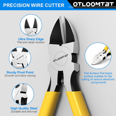 2 PCS Ultra Sharp Compact Wire Cutters 6-In and 5-In with Long Flat Nose Pliers for Crafts, Flowers, Plastics, and