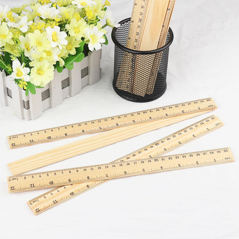 GNIEMCKIN 288 Packs Wooden Rulers, 12 Inch Double Sided Wood School Ruler for Home, Student, Office Use
