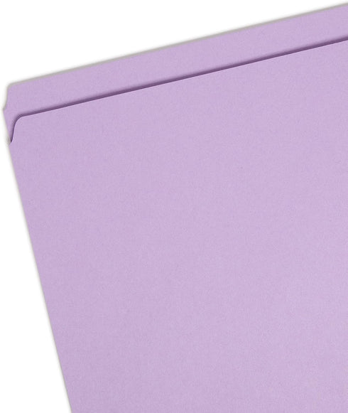 Smead File Folder, Reinforced Straight-Cut Tab, Letter Size, Lavender, 100 per Box (12410)