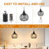 Lightess Outdoor Chandelier for Gazebo Lights Battery Operated, Black Battery Powered Hanging Light Pendant Waterproof