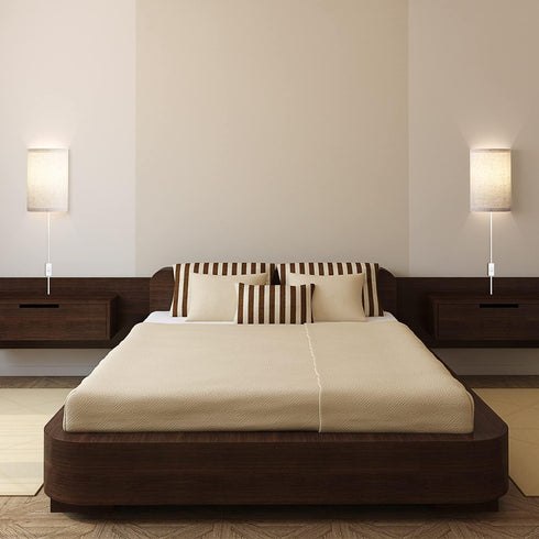 Set 2700K 4000K 5000K AVV Wall Sconces of Two, Wall Lamp Plug in with On/Off Switch, Selectable, Wall Lights