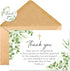 50Pcs Funeral Sympathy Thank You Cards with Envelopes and Matching Seal Stickers, Green Leaf Cross Bereavement Card