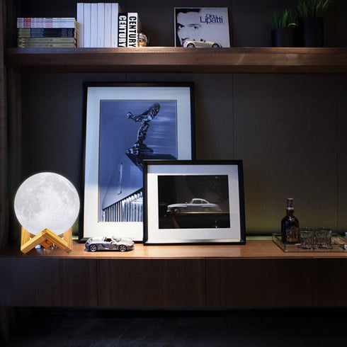 16 3D 4.8 INCH) LOGROTATE Moon Lamp, Colors LED Night Light for Kids Printing Moon Light with Stand& Remote/Touch