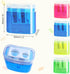 Cretty-Meet 4 PCS Handheld Pencil Sharpeners with Lid, Multicolor Dual Hole Manual Little Sharpener for Crayons
