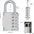 ZHEGE Combination Lock Outdoor, 4 Digit Re-settable Padlock for Gym, School, Fence, Employee Locker (Silver)