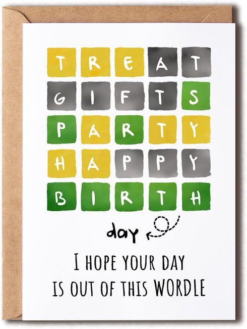 EirlysDesigns Birthday Card - Treat Gifts Party Happy Birthday - Hope Your Day