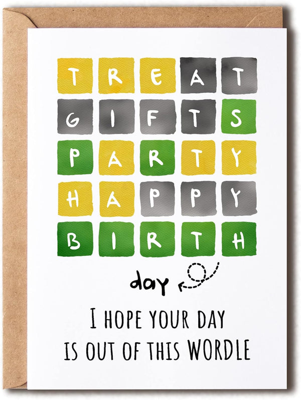 EirlysDesigns Birthday Card - Treat Gifts Party Happy Birthday - Hope Your Day