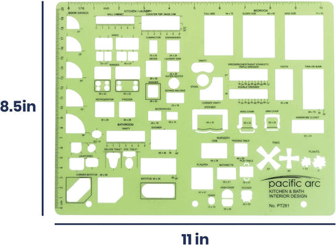 Pacific Arc Kitchen and Bath Interior Design Template Guide, for Bedrooms, Bathrooms, and Kitchens