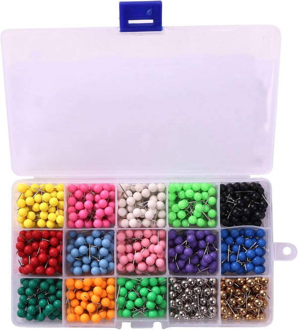 Tupalizy 1/4 Inch Colorful Decorative Map Tacks - 750PCS Assorted Colors for DIY Craft and Home Office Use