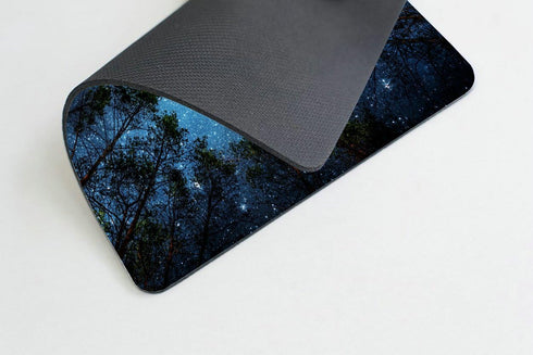 Smooffly Beautiful Night Sky Mouse Pad, The Milky Way and Trees, Non-Slip Rubber Gaming Mouse Pad