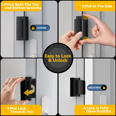 800 lbs 8 2 Pack, Rerishom Door Lock Withstand for Inward Swinging Door, Door Reinforcement Lock with Screws to Prevent