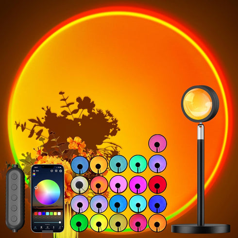 Sunset Lamp Projector with APP and Button Control, Multicolor Changing Projection Light