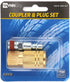 WYNNsky Air Coupler and Plug Kit, 1-pc 1/4'' FNPT Brass Coupler, 1-pc 1/4'' MNPT Zinc-Plated Steel Plug