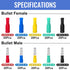 Qibaok Bullet Terminals Wire Connectors Kit, 200 PCS Female & Male Bullet Butt Insulated Waterproof