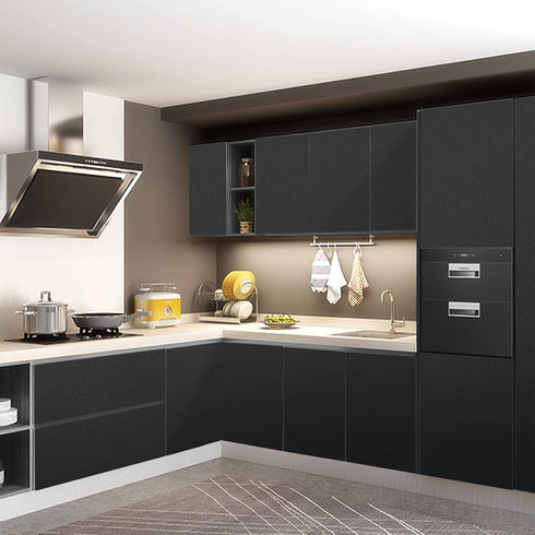 Matte Black Contact Paper, 16"x78.7" Waterproof Peel and Stick Wallpaper for Cabinets, Countertops, and Walls