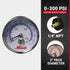 Milton High Pressure Dial Gauge, Brass, 1/4" NPT