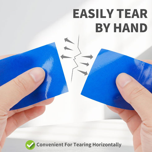 Heavy Duty Blue Duct Tape, 40 Yards X 2 Inch, 9 Mils Thickness Strong Adhesive, No Residue, Easy Tear for Home Repairs