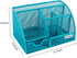 EasyPAG Desk Organizer, Blue - Mesh Desktop Caddy with 6 Compartments and 1 Drawer for Office, Home, School