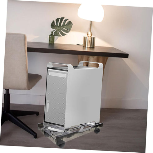 Homoyoyo Mobile CPU Stand with Movable Casters Adjustable PC Tower Cart for Desktop Rolling Computer Holder for Home