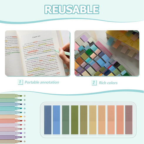 Book Annotation Kit - 3600 Pcs Book Annotation Tabs and 24 Pcs Aesthetic Highlighters for Office and School