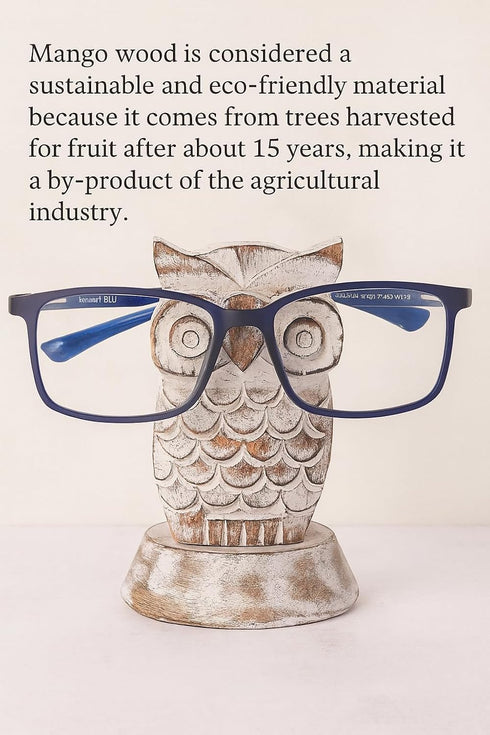 Birthday Gifts for Women Wooden Owl Glasses Holder Night Stand Reading Eyeglass Spectacle Retainer Gifts for Adults