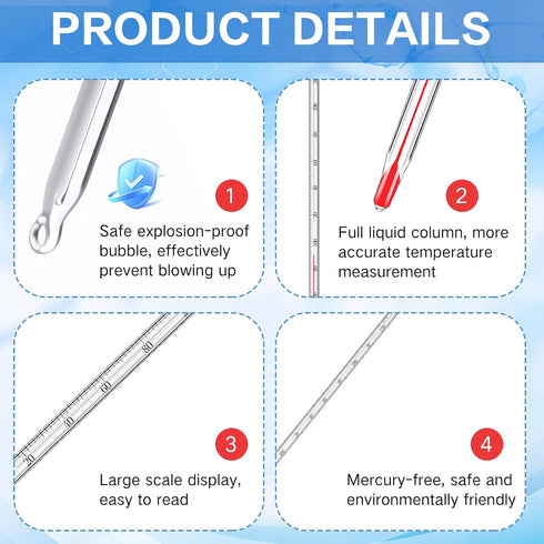 Relaxweex 12 Inch Immersion Clear(0 230 General Purpose Lab Thermometer Total Glass Liquid in Glass Thermometer